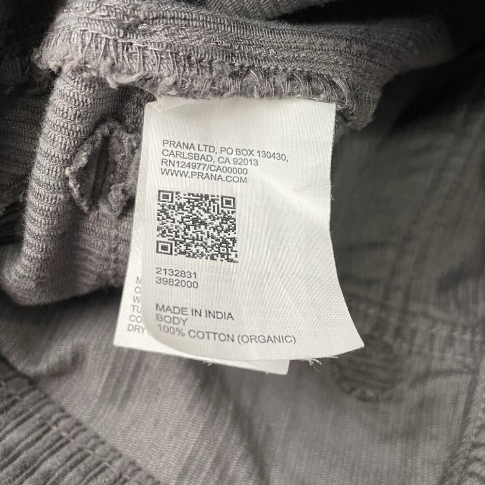 Prana Corduroy Pants Womens Size 6 Gray High Rise Wide Leg Organic Cotton Casual - Picture 9 of 15